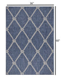 3' X 5' Blue And Gray Indoor Outdoor Area Rug - Homeroots - Flyclothing LLC