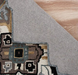5’ Gray and Beige Medallion Area Rug - Homeroots