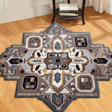 5’ Gray and Beige Medallion Area Rug - Homeroots - Flyclothing LLC