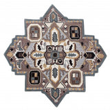 7' Gray and Beige Medallion Area Rug - Homeroots - Flyclothing LLC