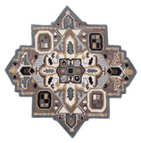 7' Gray and Beige Medallion Area Rug - Homeroots