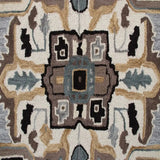 7' Gray and Beige Medallion Area Rug - Homeroots