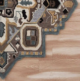 7' Gray and Beige Medallion Area Rug - Homeroots - Flyclothing LLC