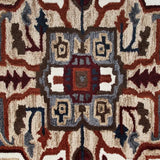 5’ Maroon and Gray Medallion Area Rug - Homeroots
