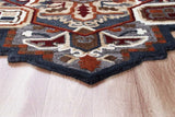 5’ Maroon and Gray Medallion Area Rug - Homeroots - Flyclothing LLC