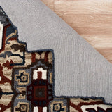 7' Maroon and Gray Medallion Area Rug - Homeroots