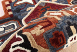 7' Maroon and Blue Medallion Area Rug - Homeroots - Flyclothing LLC