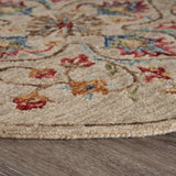 4' Round Beige Floral Medallion Area Rug - Homeroots - Flyclothing LLC