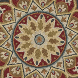 4' Round Red Decorative Petaled Edge Area Rug - Homeroots - Flyclothing LLC