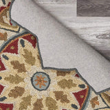4' Round Red Decorative Petaled Edge Area Rug - Homeroots - Flyclothing LLC