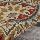 4' Round Red Decorative Petaled Edge Area Rug - Homeroots