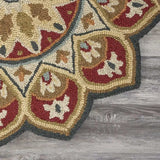4' Round Red Decorative Petaled Edge Area Rug - Homeroots - Flyclothing LLC