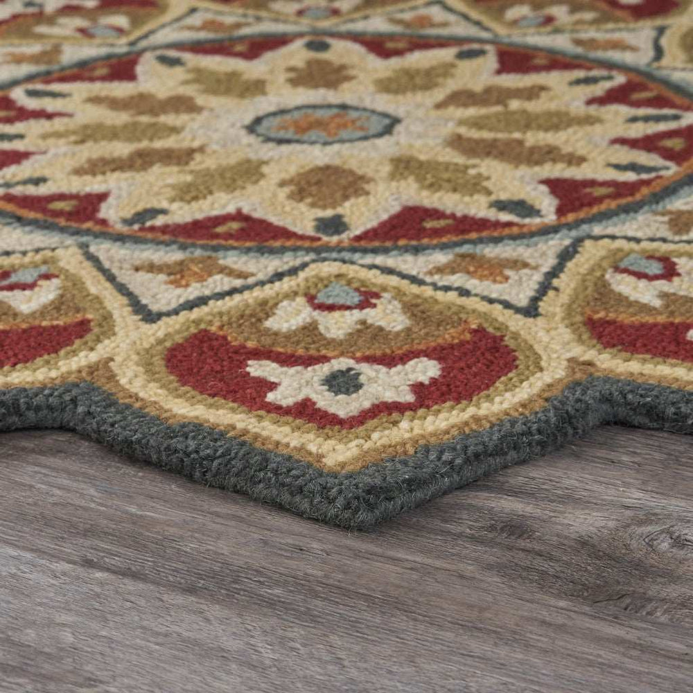 6' Red Round Wool Hand Tufted Area Rug - Homeroots - Flyclothing LLC