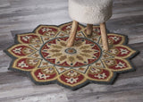 6' Red Round Wool Hand Tufted Area Rug - Homeroots