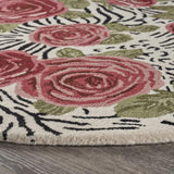 4' Round Red Rose Bed Area Rug - Homeroots - Flyclothing LLC