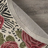 4' Round Red Rose Bed Area Rug - Homeroots - Flyclothing LLC