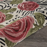 4' Round Red Rose Bed Area Rug - Homeroots - Flyclothing LLC