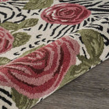 4' Round Red Rose Bed Area Rug - Homeroots - Flyclothing LLC