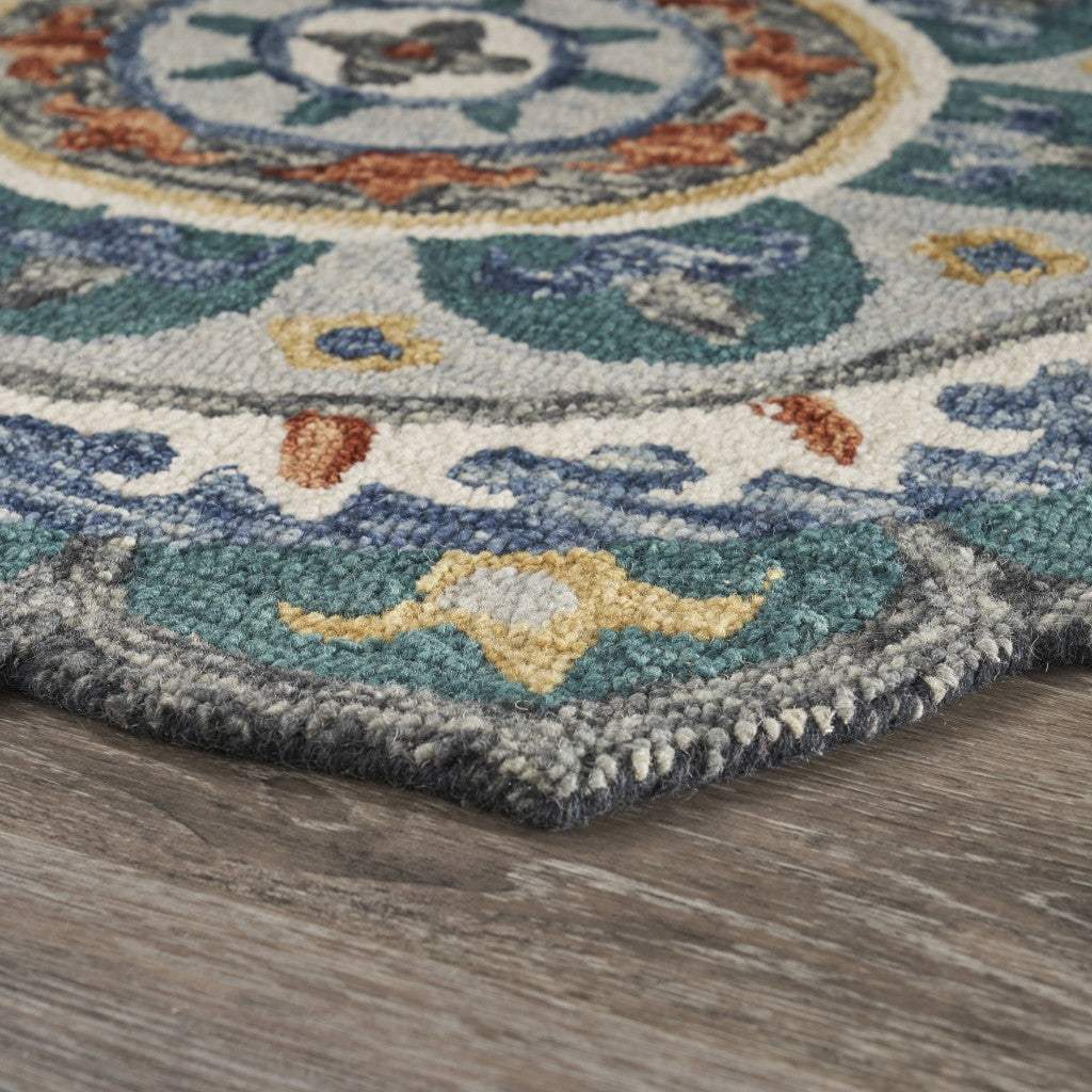 6' Green Round Wool Hand Tufted Area Rug - Homeroots - Flyclothing LLC