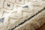 4' Round Cream and Blue Stripe Diamond Area Rug - Homeroots