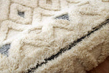 6' Round Cream and Blue Striped Diamonds Area Rug - Homeroots - Flyclothing LLC