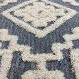 4' Round Gray and Cream Geometric Area Rug - Homeroots - Flyclothing LLC