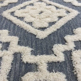 6' Round Gray and Cream Geometric Area Rug - Homeroots - Flyclothing LLC