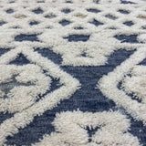 4' Round Blue and Cream Decorative Area Rug - Homeroots - Flyclothing LLC