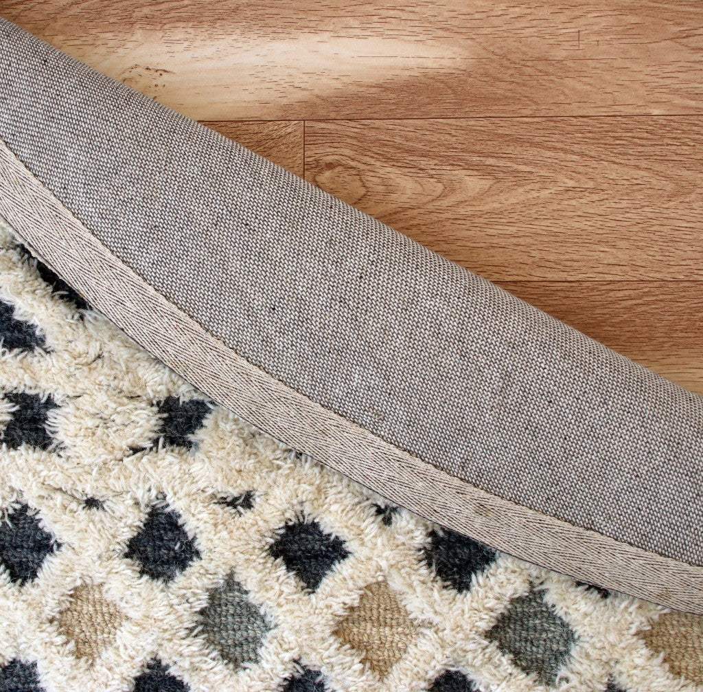 4' Round Blue and Cream Decorative Area Rug - Homeroots - Flyclothing LLC