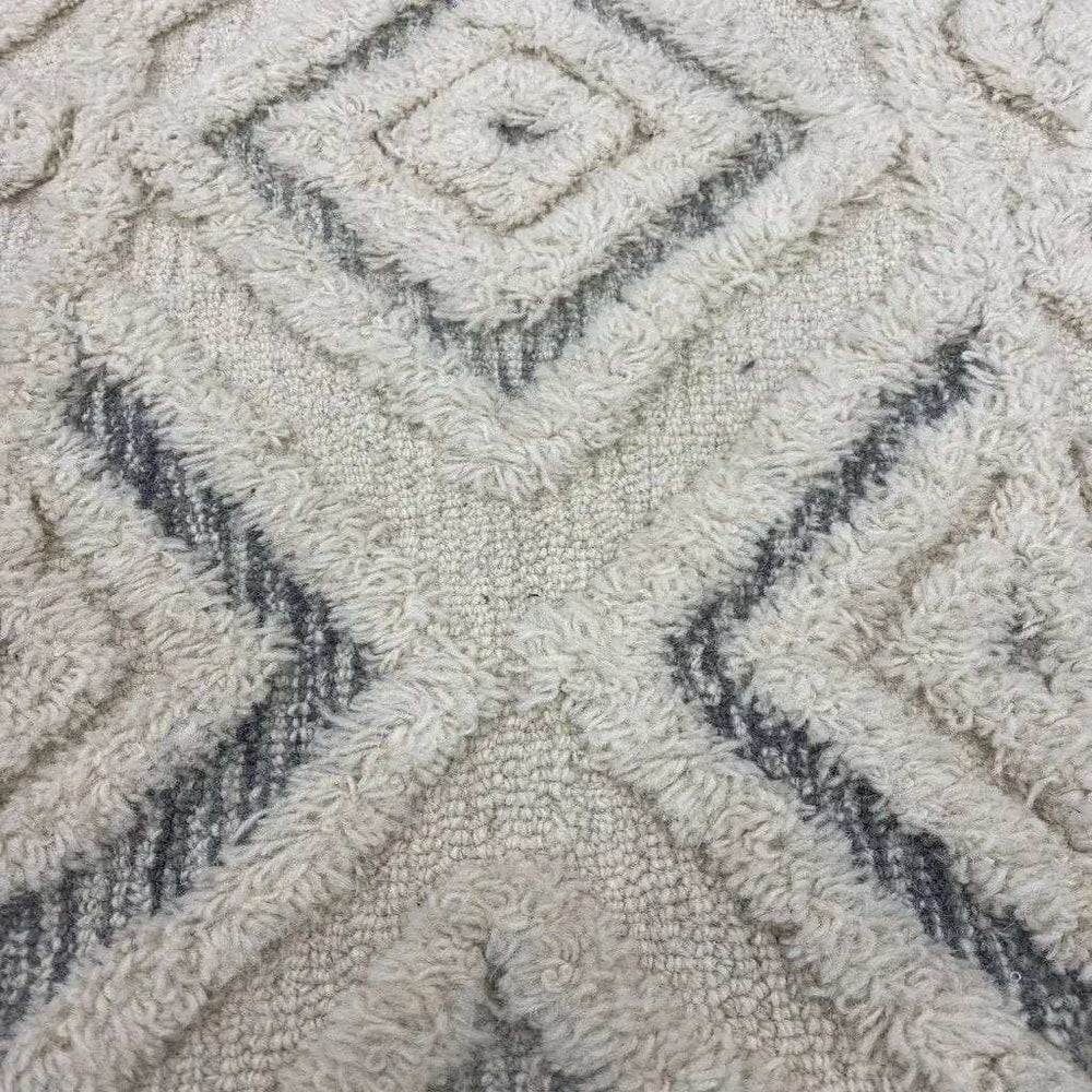 4' Round Cream Modern Geometric Area Rug - Homeroots - Flyclothing LLC