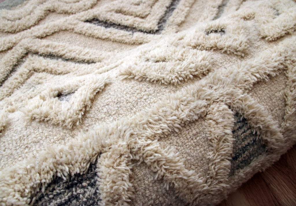 4' Round Cream Modern Geometric Area Rug - Homeroots - Flyclothing LLC