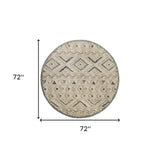 6' Round Cream Modern Geometric Area Rug - Homeroots - Flyclothing LLC