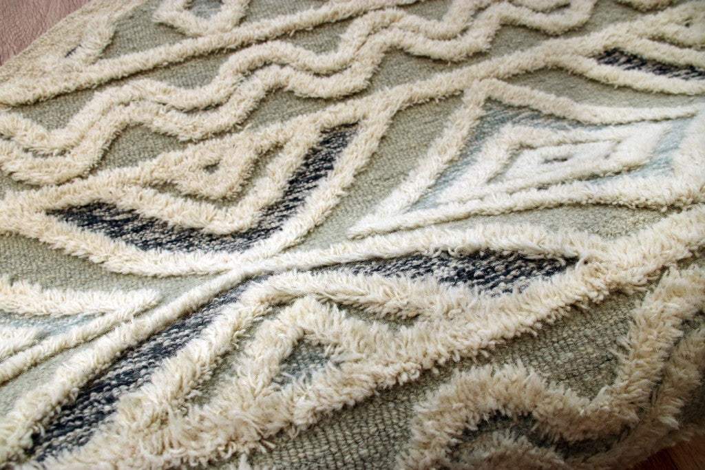 4' Round Cream Modern Geometric Area Rug - Homeroots - Flyclothing LLC