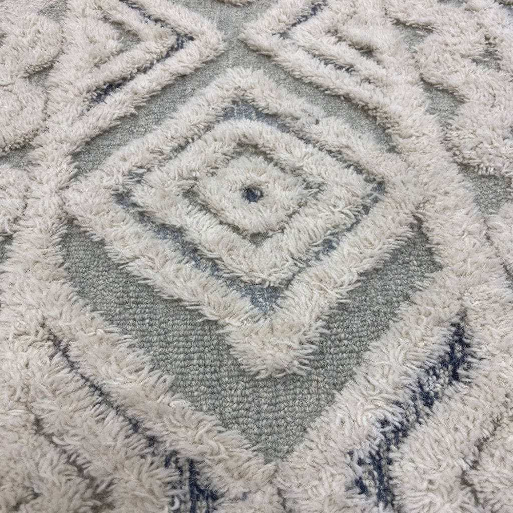 6' Round Cream Modern Geometric Area Rug - Homeroots - Flyclothing LLC