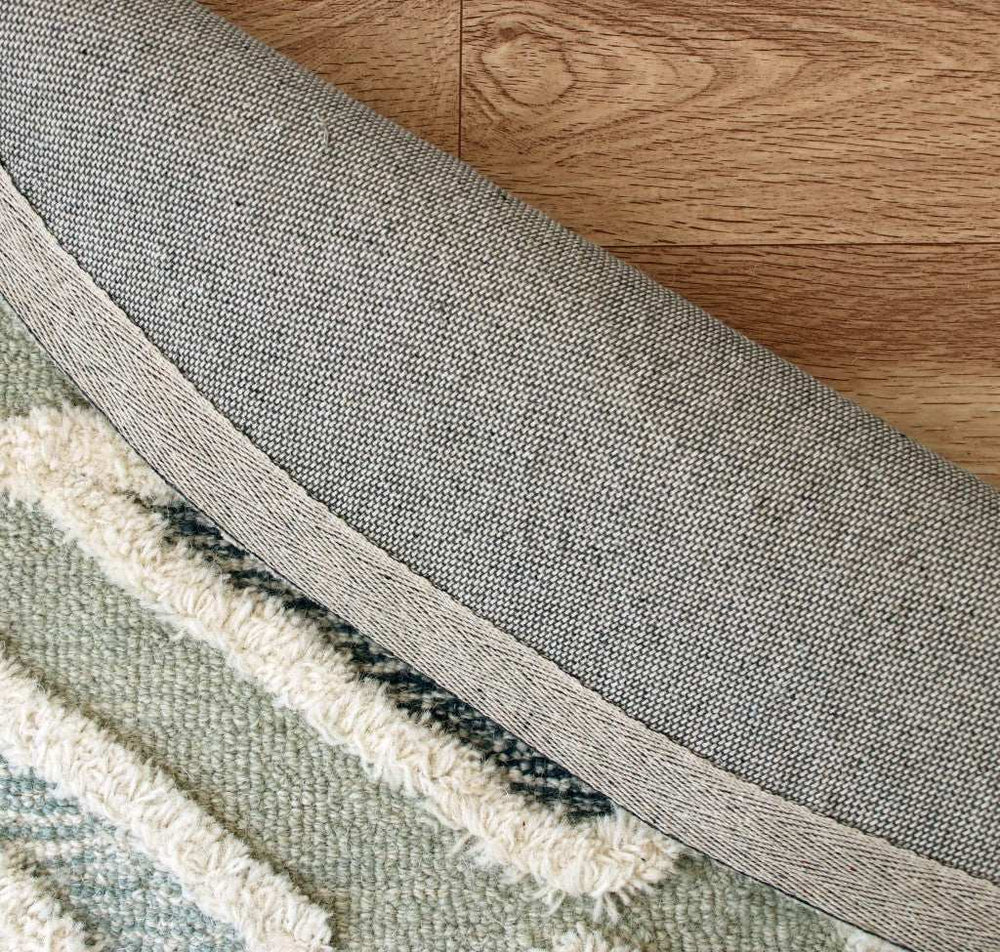 6' Round Cream Modern Geometric Area Rug - Homeroots - Flyclothing LLC