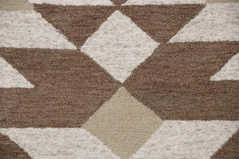 4' Round Brown Bohemian Geometric Area Rug - Homeroots - Flyclothing LLC