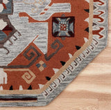 4' Round Terracotta Tribal Area Rug - Homeroots - Flyclothing LLC