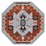 6' Round Terracotta Tribal Area Rug - Homeroots - Flyclothing LLC