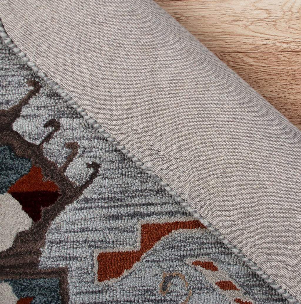 6' Round Terracotta Tribal Area Rug - Homeroots - Flyclothing LLC