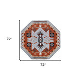 6' Round Terracotta Tribal Area Rug - Homeroots - Flyclothing LLC