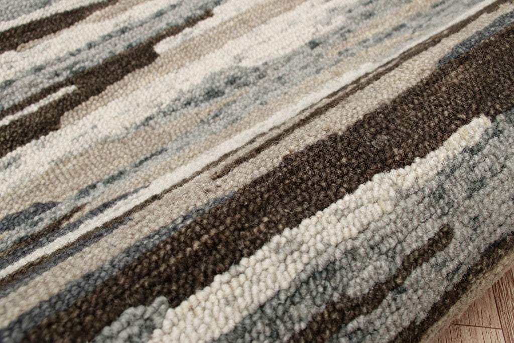 4' Round Brown and Gray Camouflage Area Rug - Homeroots - Flyclothing LLC
