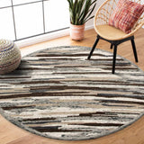 4' Round Brown and Gray Camouflage Area Rug - Homeroots - Flyclothing LLC