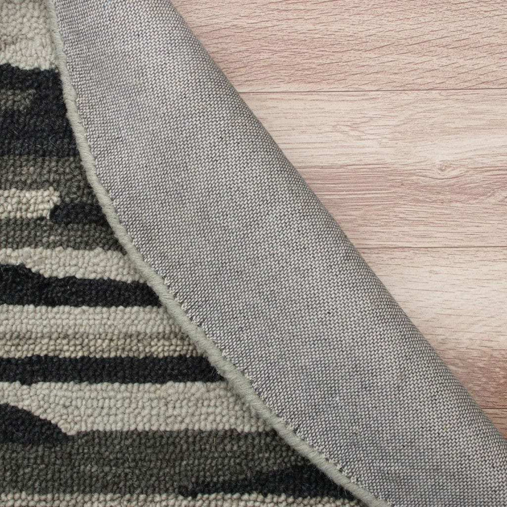 4' Round Black and Gray Camouflage Area Rug - Homeroots - Flyclothing LLC