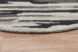 4' Round Black and Gray Camouflage Area Rug - Homeroots - Flyclothing LLC