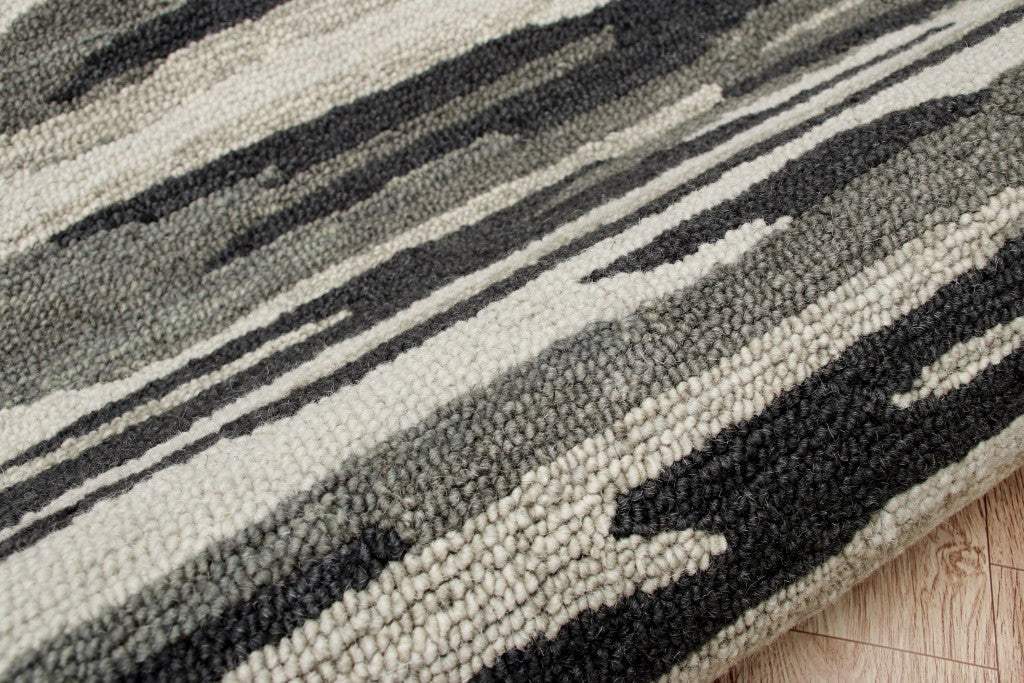 4' Round Black and Gray Camouflage Area Rug - Homeroots - Flyclothing LLC