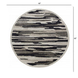 4' Round Black and Gray Camouflage Area Rug - Homeroots - Flyclothing LLC