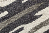 6' Black And Gray Round Wool Hand Tufted Area Rug - Homeroots - Flyclothing LLC
