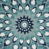 6' Blue And White Round Wool Hand Tufted Area Rug - Homeroots - Flyclothing LLC