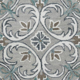 6' Round Gray and White Filigree Area Rug - Homeroots - Flyclothing LLC
