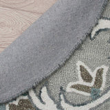 6' Round Gray and White Filigree Area Rug - Homeroots - Flyclothing LLC